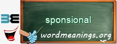 WordMeaning blackboard for sponsional